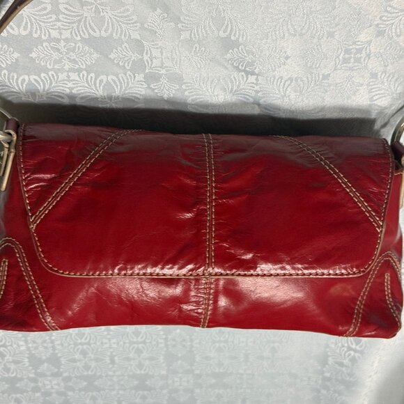 Kenneth Cole Vintage Red Leather Shoulder Bag - Picture 1 of 14